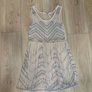 Free People - Soft peach beaded sheer slip mini